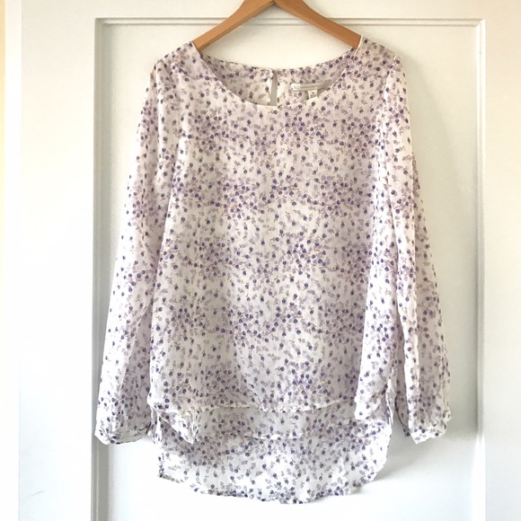 White printed blouse top