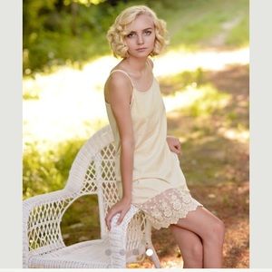Ivory lace full slip dress extender