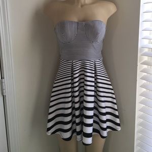 Black & White Striped Skater Dress