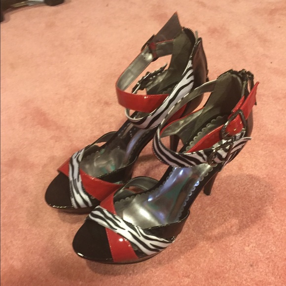 Guess zebra print heels