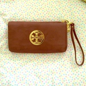 Gold and brown clutch