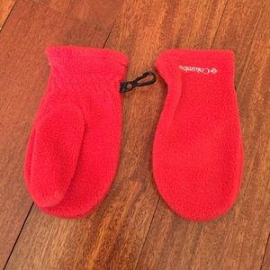 o/s Columbia toddler red fleece mittens