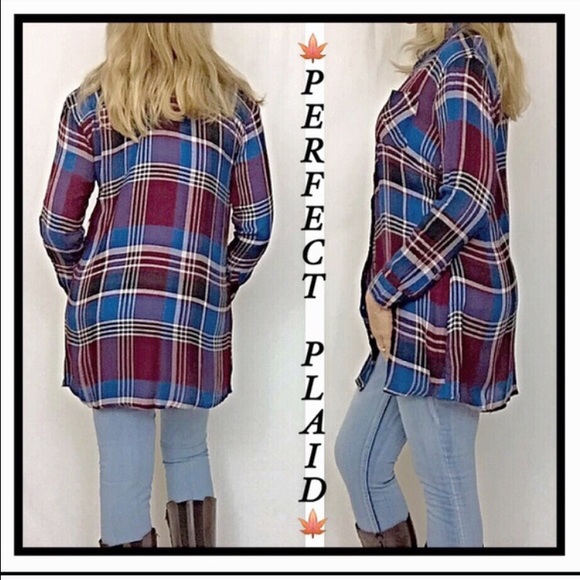 Lightweight Perfect Plaid Button Down Shirt Sold - Picture 2 of 4