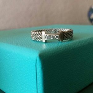 Tiffany & Co. 4 3/4 silver diamond ring
