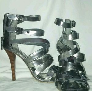 Silver Strappy Sandals