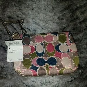 Coach Scarf Print Bag Wristlet