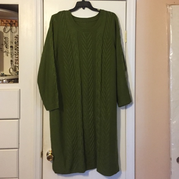 Green sweater dress