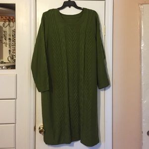 Green sweater dress