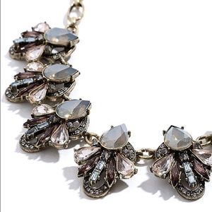 Grey Rhinestone Statement Necklace