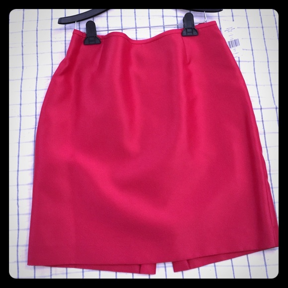Garnet (red) color pencil skirt - Petite