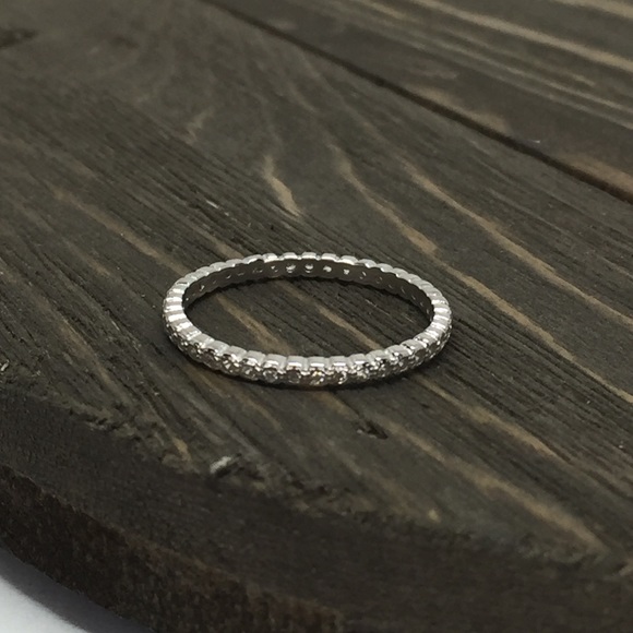 Sterling silver Eternity, Stackable, Wedding Ring - Picture 5 of 7