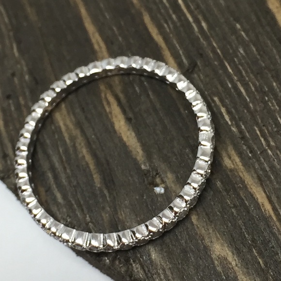 Sterling silver Eternity, Stackable, Wedding Ring - Picture 6 of 7