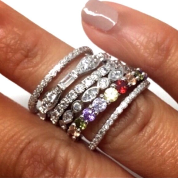 Sterling silver Eternity, Stackable, Wedding Ring - Picture 3 of 7