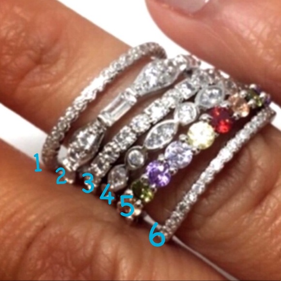 Sterling silver Eternity, Stackable, Wedding Ring - Picture 4 of 7