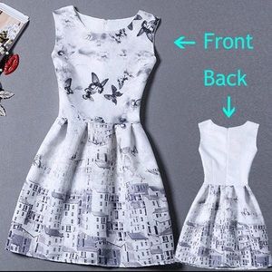 Black and white butterfly dress