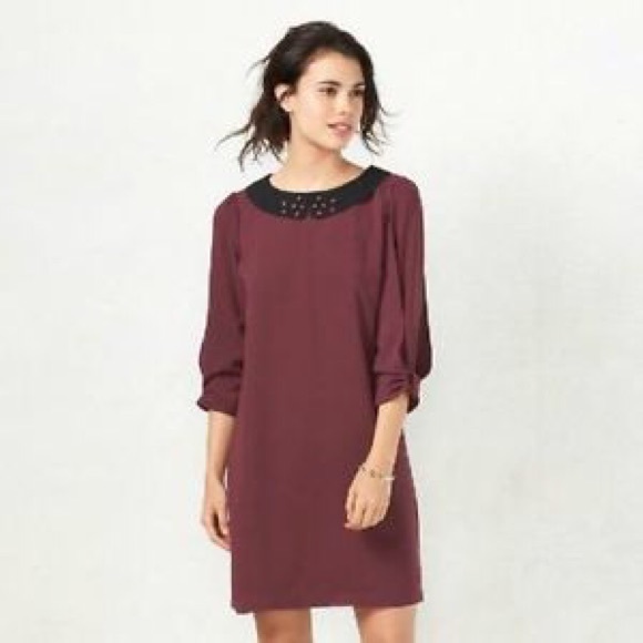 LC Lauren Sz XS Conrad Wine Shift Dress LAST ONE - Picture 2 of 5