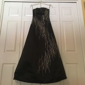 Strapless black beaded dress