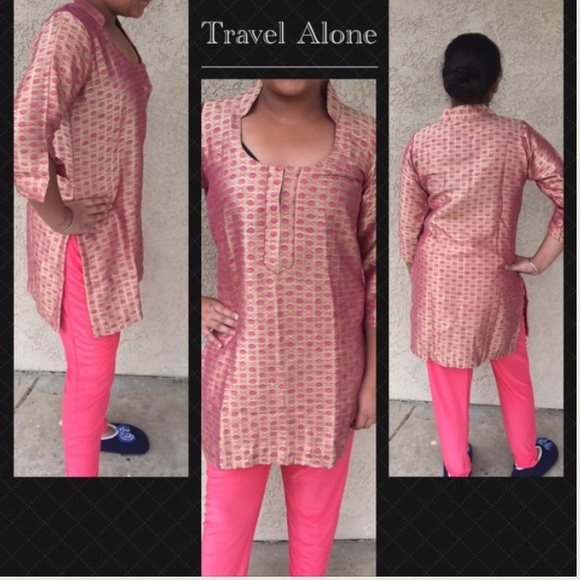 Tops - ❤Golden pink tunic top