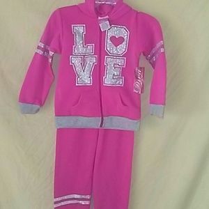 NWT Girls fleece suit with hoodie
