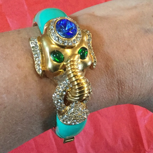 J. Crew Jewelry - J. Crew elephant bracelet with gems