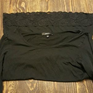 Long black top with lace bottom