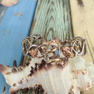 Gold and Silver Tone Artisan Cuff