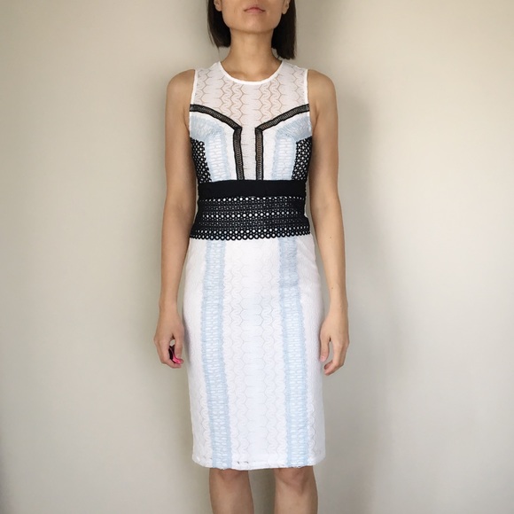 Dreamy chic lace appliqué midi dress. - Picture 2 of 4