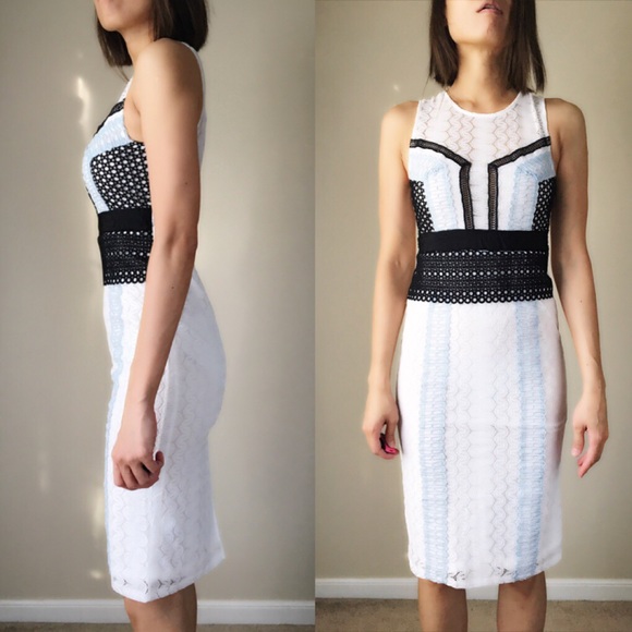 Dreamy chic lace appliqué midi dress. - Picture 3 of 4