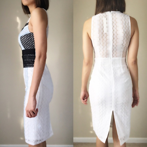 Dreamy chic lace appliqué midi dress. - Picture 4 of 4