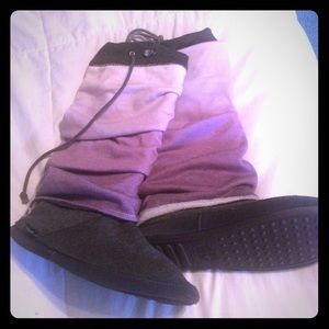MUK LUKS purple ombré slippers