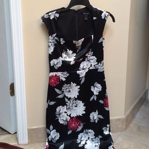 White House black-market satin floral dress