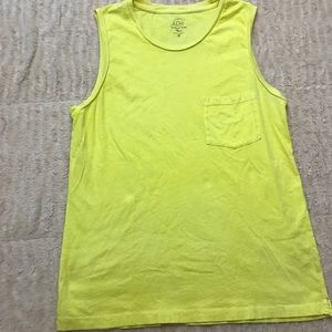 Yellow Cotton J. Crew Tank with pocket