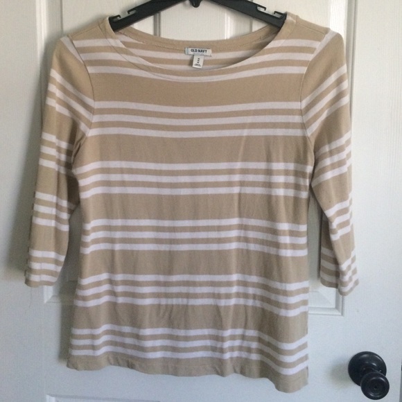 Beige/white stripes Old Navy sweater, size M