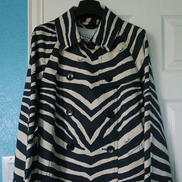 NWT Coach Trench Coat - Zebra
