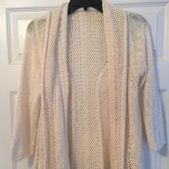 Moth cream open knit cardigan