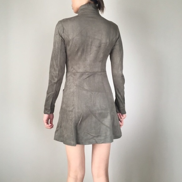 Suede button down mini dress. Nasty girl s - Picture 2 of 4