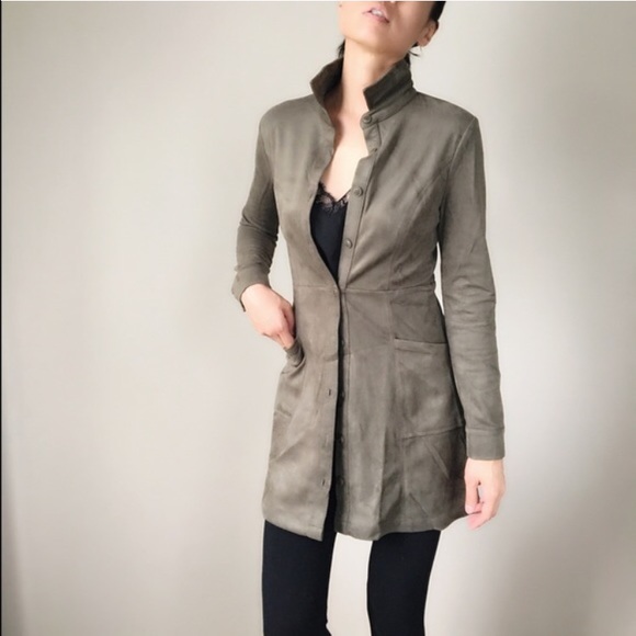 Suede button down mini dress. Nasty girl s - Picture 3 of 4