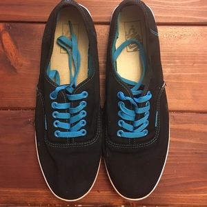 Vans unisex men size 9.5 women size 11 black blue