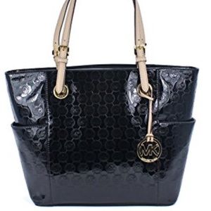 Michael Kors Jet Set Tote - Black Monogram
