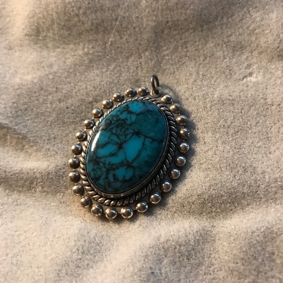 Sterling Silver turquoise pendant - Picture 1 of 3
