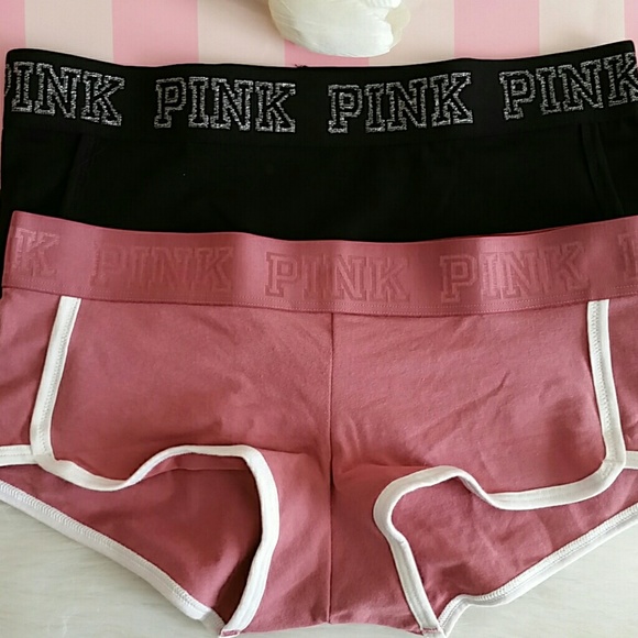 2 Beautiful Pink Vs Logo Boyshort Size Xs,S,M - Picture 3 of 4