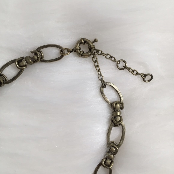 "Mollie" Necklace || Mint Fan Fringe Statement - Picture 3 of 6