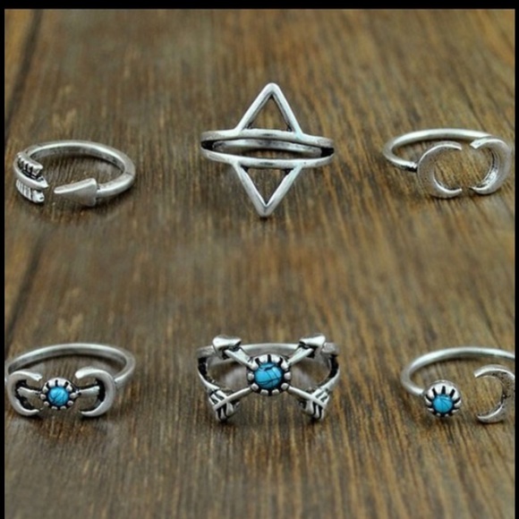 Boho Style Silver Plated Midi/Knuckle Ring Set! - Picture 2 of 4