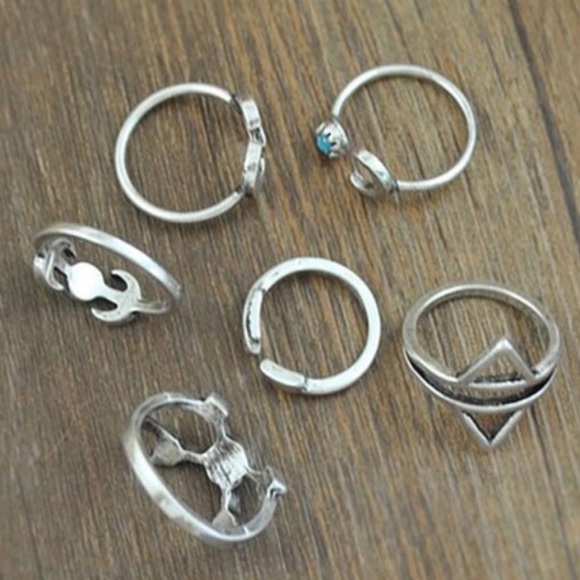 Boho Style Silver Plated Midi/Knuckle Ring Set! - Picture 3 of 4