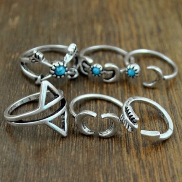 Boho Style Silver Plated Midi/Knuckle Ring Set! - Picture 4 of 4