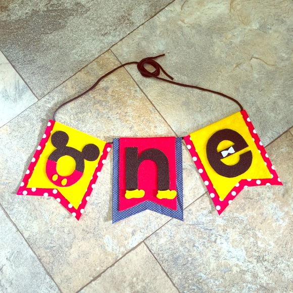 Mickey Mouse 1st BD high chair banner
