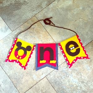 Mickey Mouse 1st BD high chair banner