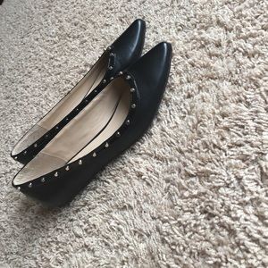Black studded flats