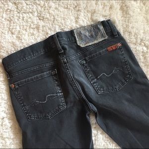 7 for All Mankind Low Rise Faded Black Jeans