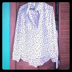 Animal print blouse long sleeve shirt.